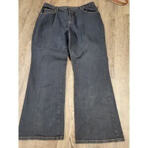 Lauren Ralph Lauren Women's Dark Blue Wide Leg Jeans, Size 16